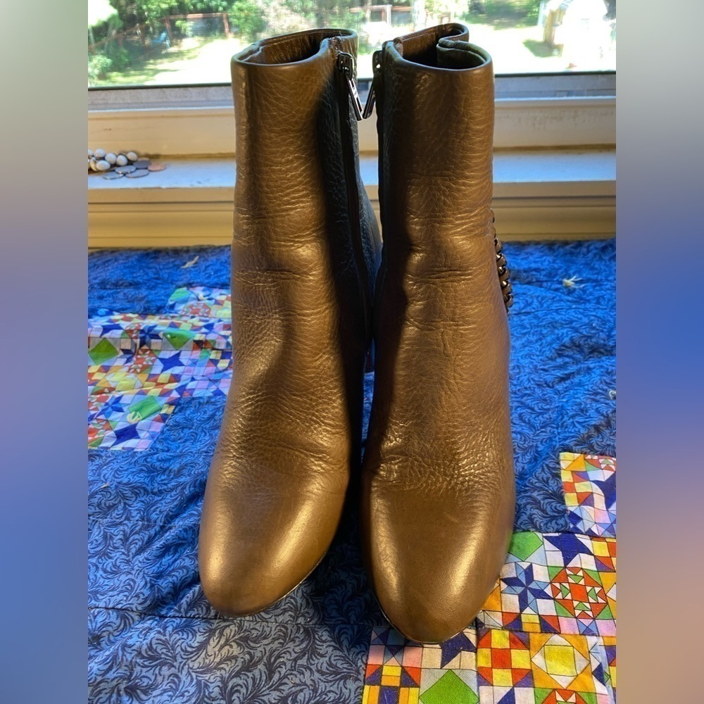Coach Teagan leather ankle boots in tobacco size 7.5 - Picture 4 of 10